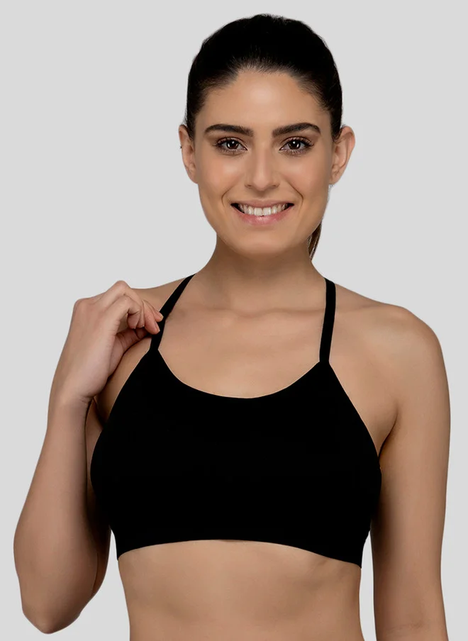 ليس اند مي  Laceandme Black Solid Non-Wired Lightly Padded Everyday Bra 4298